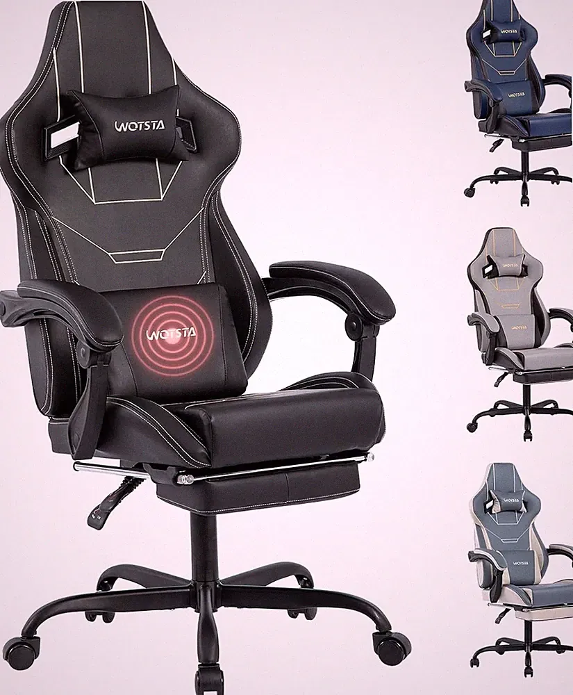 Gaming Stuhl Ergonomisch Gaming Chair Bürostuhl mit Fußstütze Racing Computer...