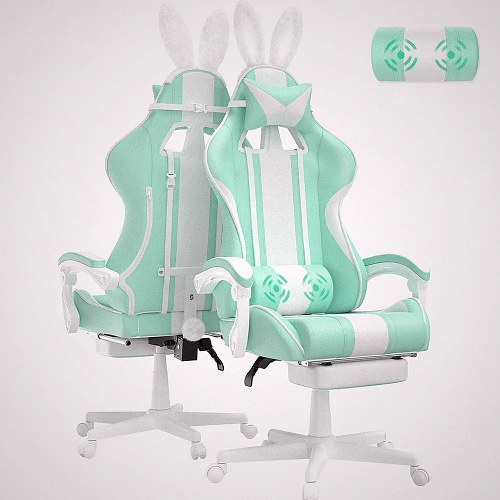 Gaming Stuhl Ergonomisch,Gaming Chair,Computerstuhl mit Massage-Lendenkissen