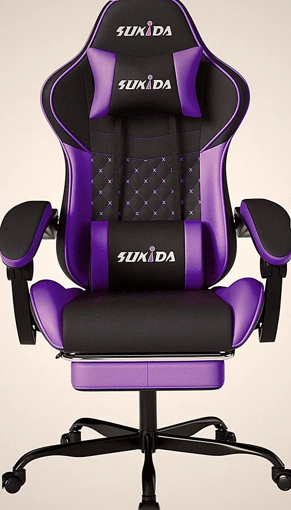 Gaming Stuhl, ergonomische Computerstühle mit Fußstütze, bequemer Bürostuhl mit H