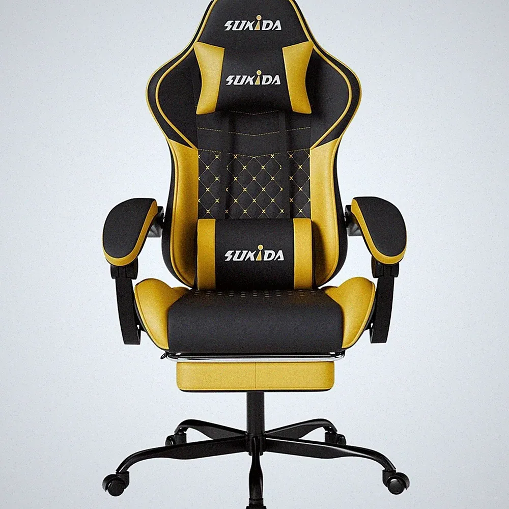 Gaming Stuhl Gaming Stuhl Computerstuhl ergonomisch höhenverstellbar Blackyellow