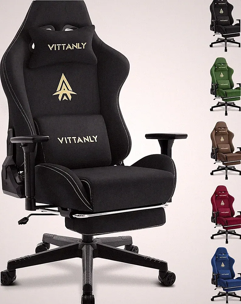 Gaming Stuhl, Luxuriöser Wildlederimitat Gaming Chair Bürostuhl, Ergonomischer S