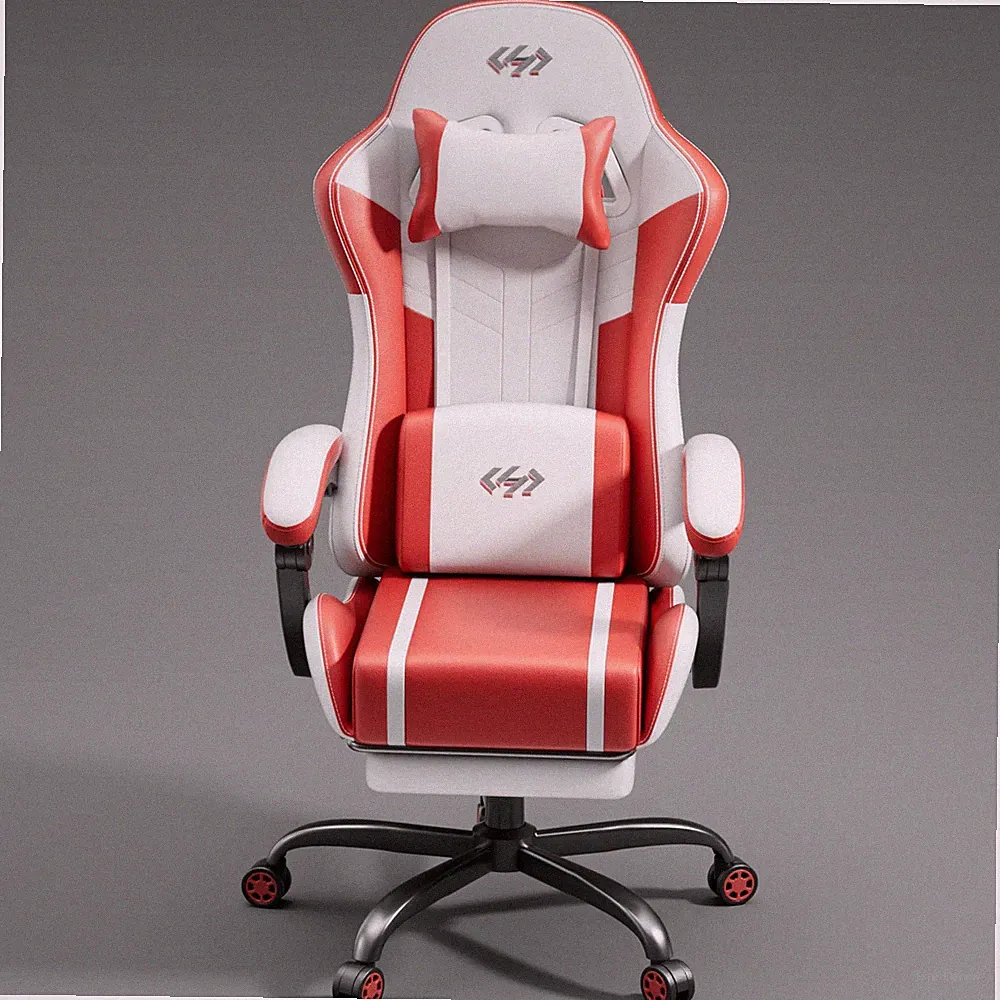 Gaming Stuhl mit Fußstütze Massage Ergonomisch PU Leder Büro Computer Stuhl UK