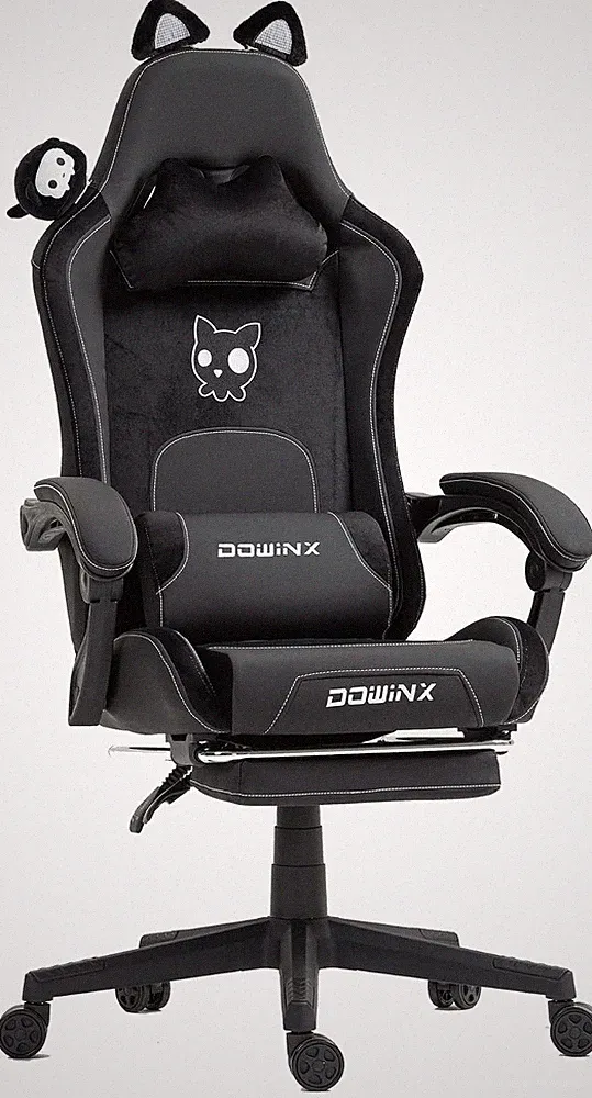 Gaming Stuhl mit Katzenohren Ergonomischer PC Stuhl Verstellbare Rückenlehne
