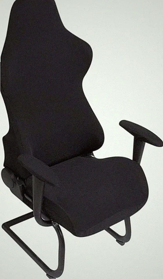 Gaming-Stuhlhussen ergonomisch dehnbar für Büro Computerstuhl Rennstil Schwarz
