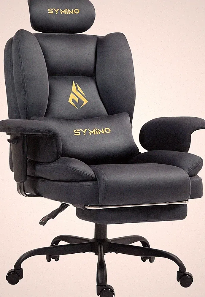 Gamingstuhl Ergonomisch Wildlederimitat Höhenverstellbarer Bürostuhl mit Fußstüt