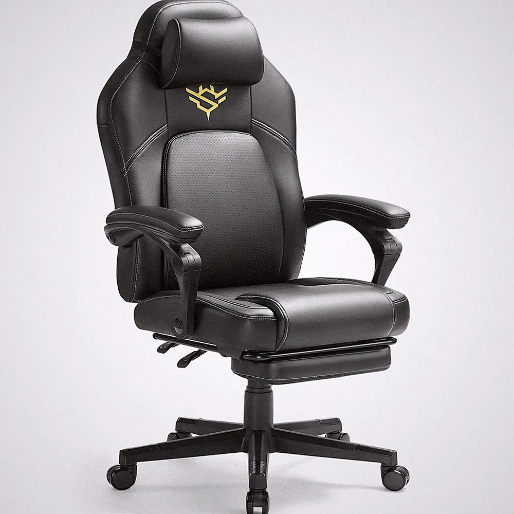 GamingStuhl, ergonomischer Computerstuhl mit Fußstütze, Bürostuhl, Drehstuhl...