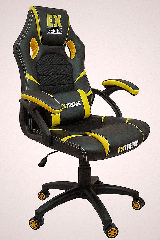 Gamingstuhl EX Yellow mit Wippfunktion und Membrangewebe
