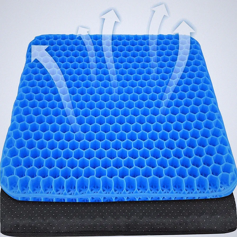 Gel Sitzkissen Bürostuhl Rollstuhl Autositz Ergonomisch Waben Blau