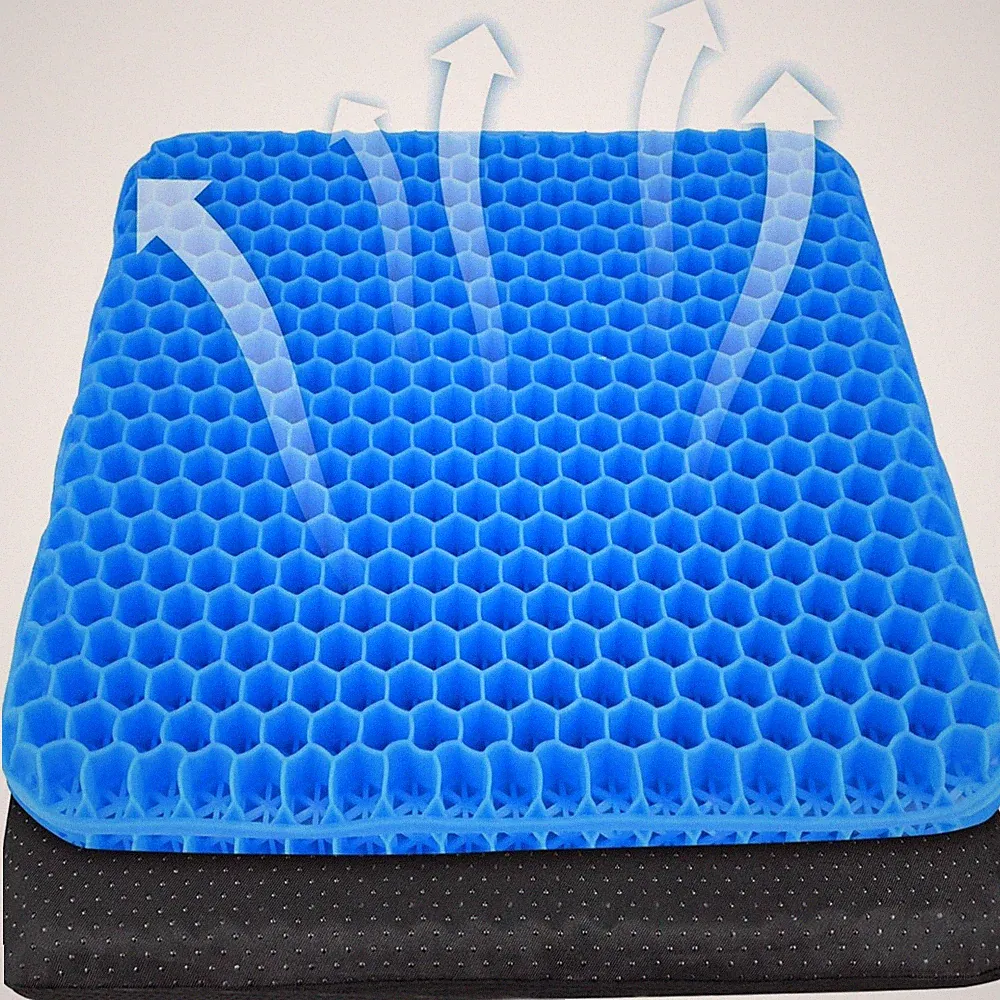 Gel Sitzkissen, ergonomisch, doppellagig, waschbar, Bürostuhl, Auto, Rollstuh...