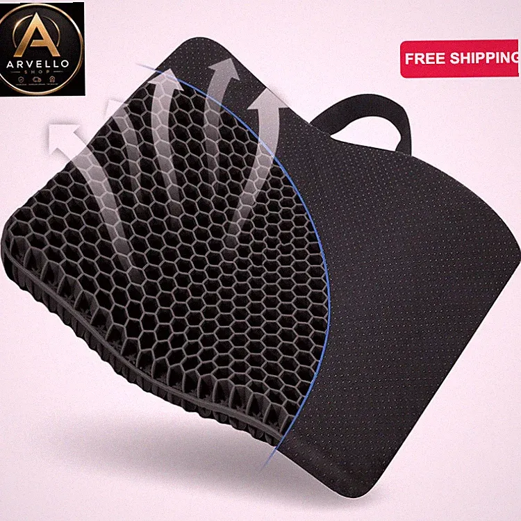 Gel Sitzkissen TYT-8 Ergonomisch Mit Rutschfester Hülle 43x39 cm für Bürostuhl