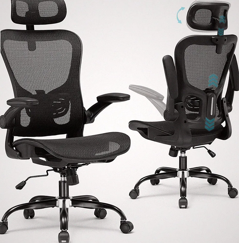 GTPLAYER Bürostuhl Ergonomisch, Schreibtischstuhl Mit Verstellbarer Kopfstütze