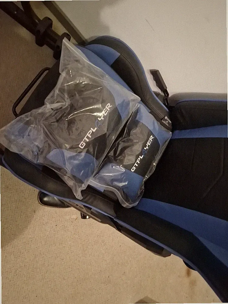 GTPLAYER Gaming Stuhl Bürostuhl Sessel Ergonomischer, mit Fußstütze Schwarz/Blau