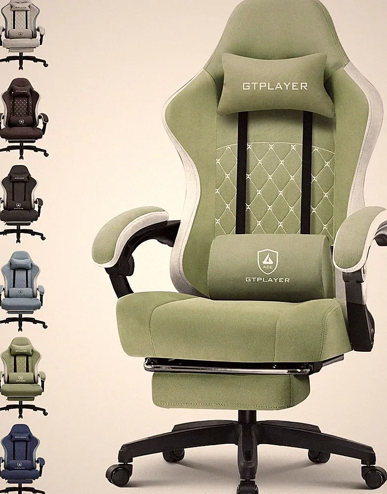 GTPLAYER Gaming Stuhl Ergonomischer Gaming Sessel Schreibtischstuhl Mit Stoffobe