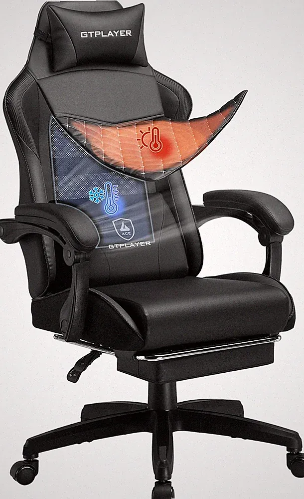 GTPLAYER Gaming Stuhl, Gaming Chair, Ergonomischer Höhenverstellbarer Bürostuhl