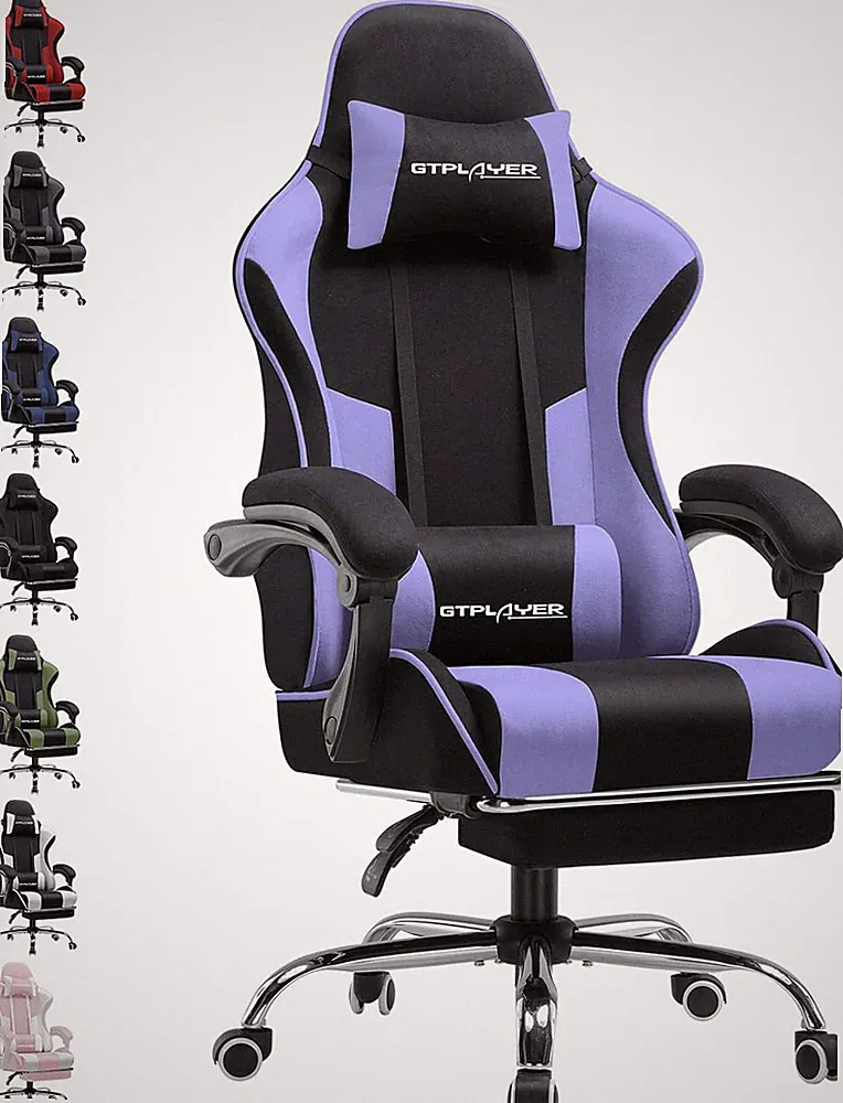 GTPLAYER Gaming Stuhl Stoff, Bürostuhl Massage Gaming Sessel Ergonomischer Gamer