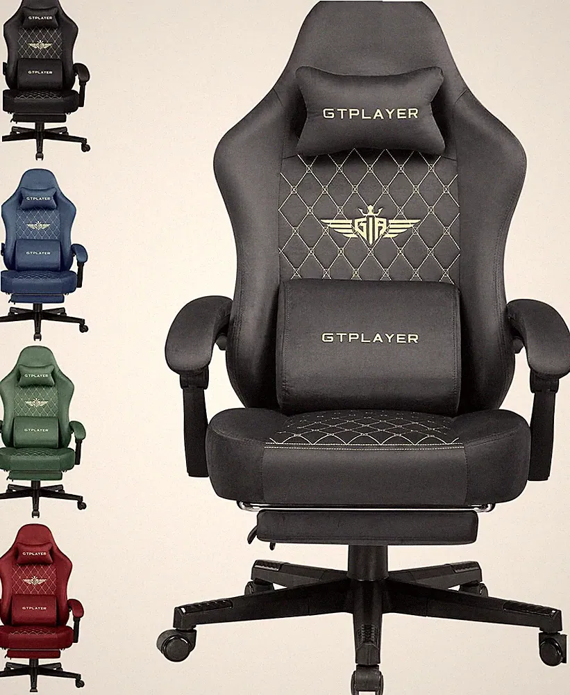 GTPLAYER Gaming Stuhl Stoff Gaming Chair Ergonomisch Bürostuh PC Stuhl, 150Kg Be