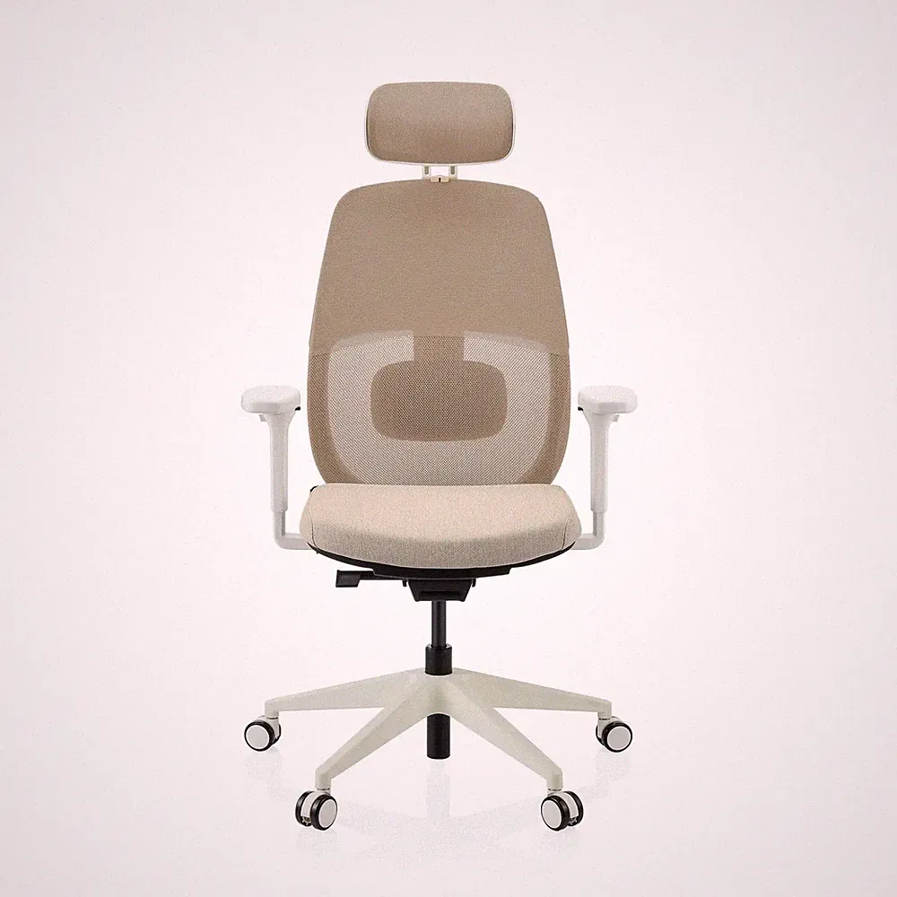 hjh OFFICE Bürostuhl Drehstuhl Stuhl Skandis Pro Kopfstütze Beige - Sehr Gut