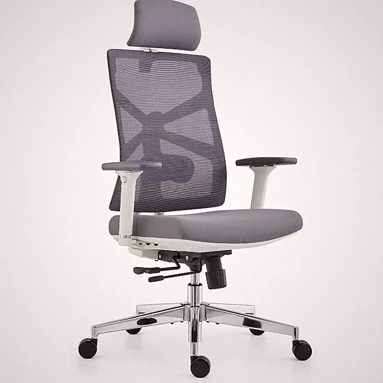HOLLUDLE Ergonomischer Bürostuhl Shaper1-GR mit 4D Armlehnen, Adaptive, Weiß