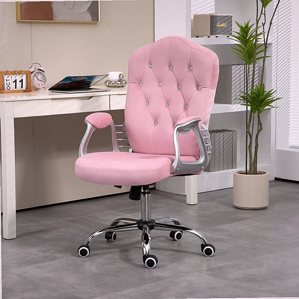 HOMCOM Bürostuhl, Ergonomisch Schreibtischstuhl mit Wippfunktion, Drehfunktion