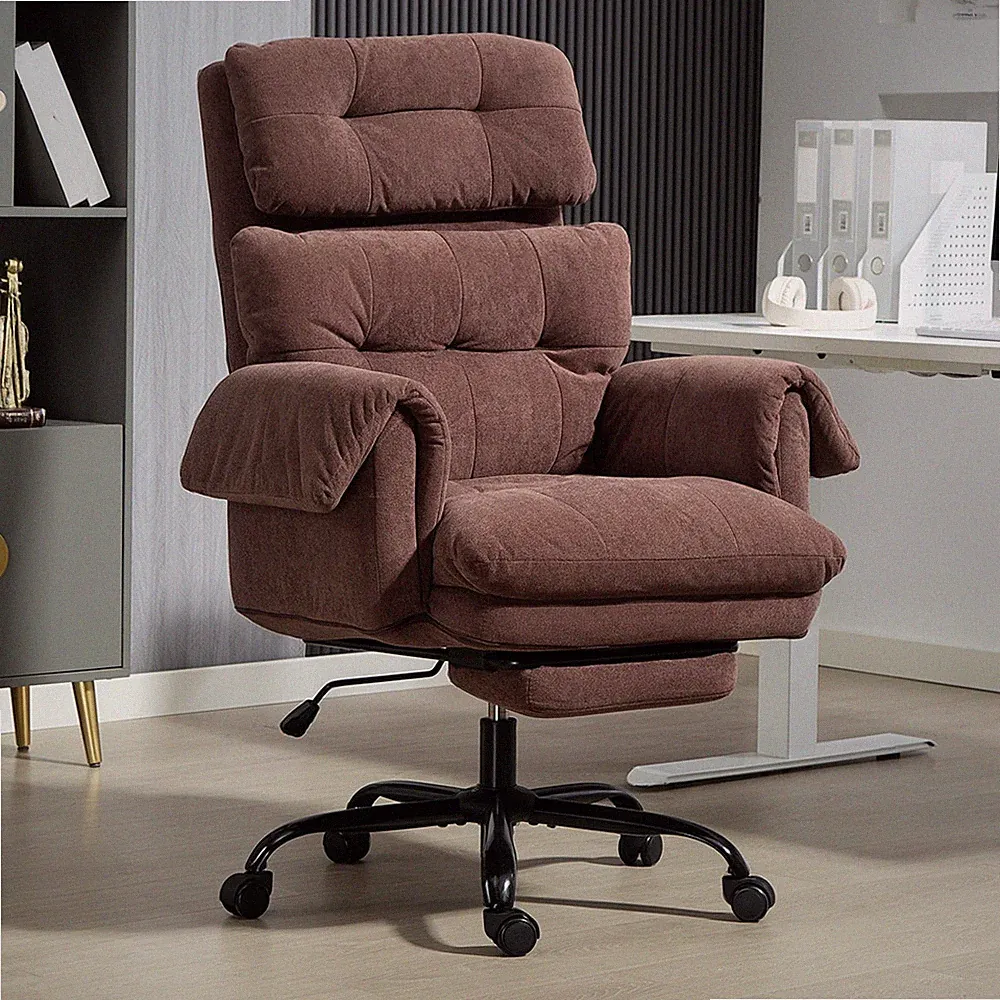 HOMCOM Bürostuhl, Ergonomischer Schreibtischstuhl mit Armlehne, Fußstütze