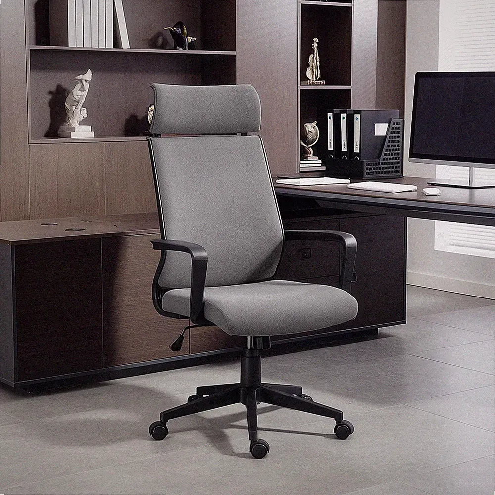 HOMCOM Bürostuhl, Ergonomischer Schreibtischstuhl mit Armlehne, Kopfstütze