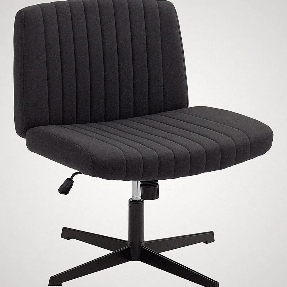 HOMCOM Bürostuhl Leinen Criss Cross Legged mit Schaukelfunktion, schwarz