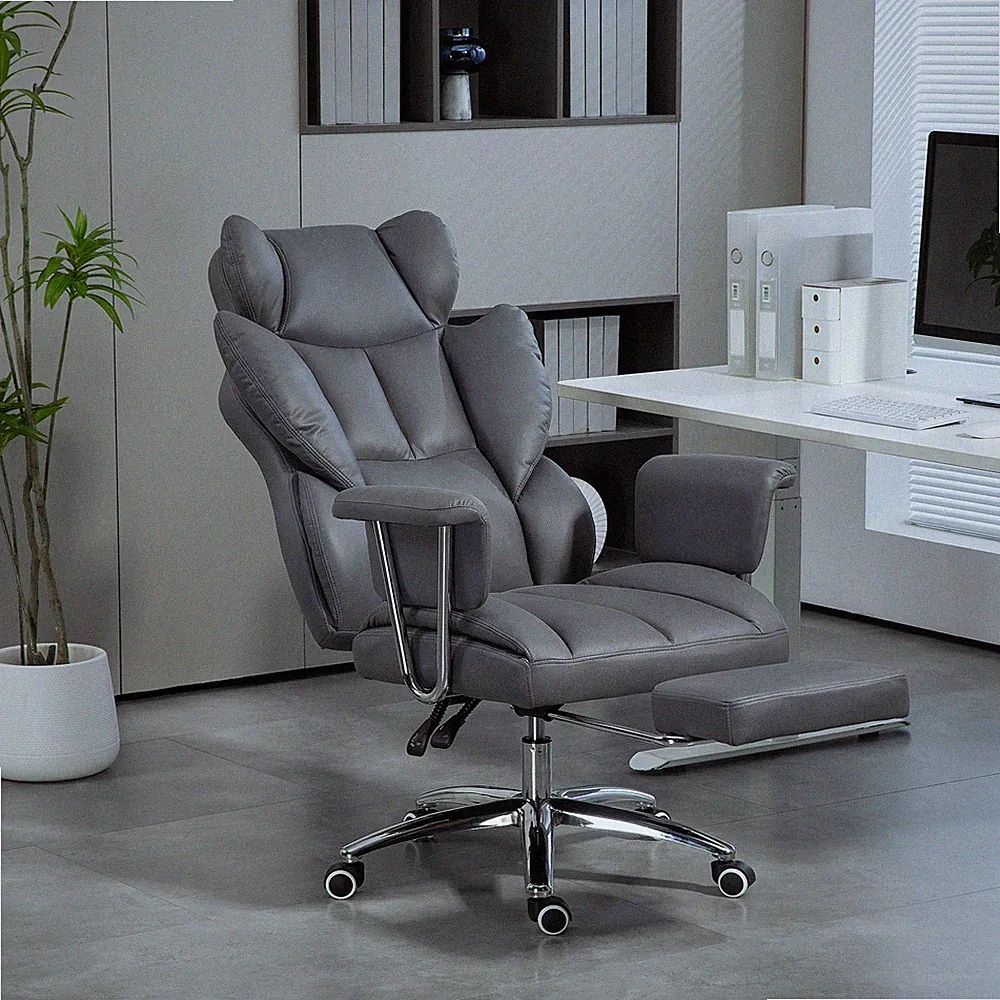 HOMCOM Bürostuhl mit Liegefunktion, ergonomisch Schreibtischstuhl, Drehstuhl