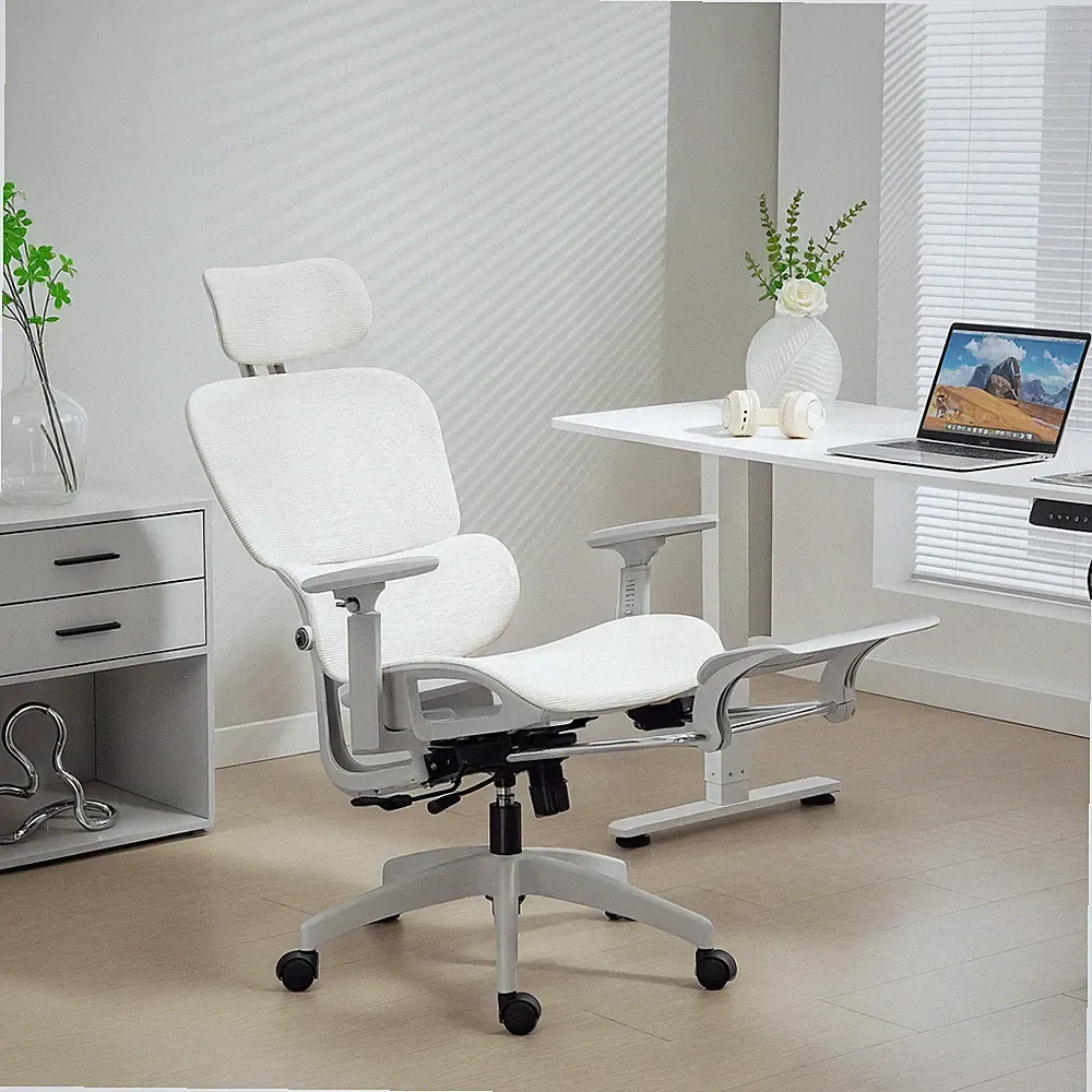HOMCOM Bürostuhl mit Wippfunktion Liegefunktion Ergonomisch Höhenverstellbar