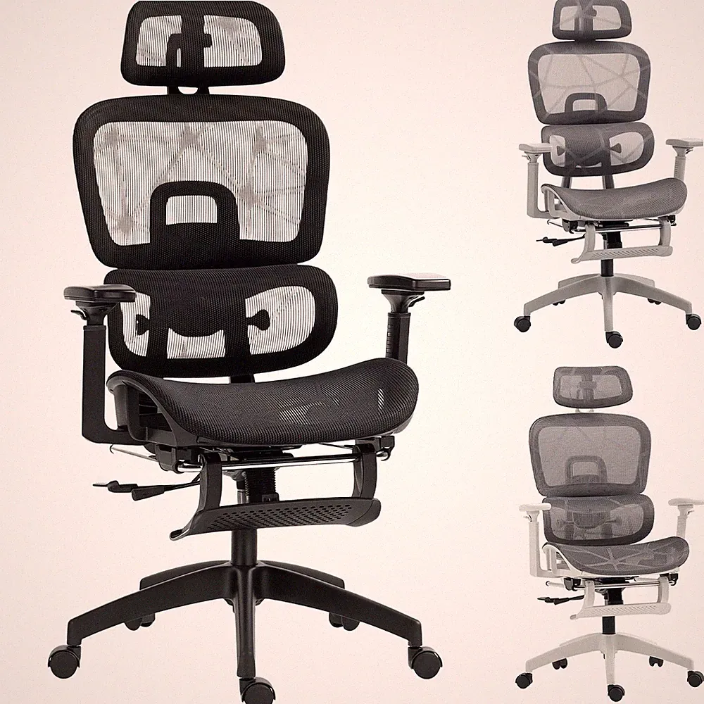 HOMCOM Chefsessel Bürostuhl, ergonomischer Schreibtischstuhl mit Lordosenstütze