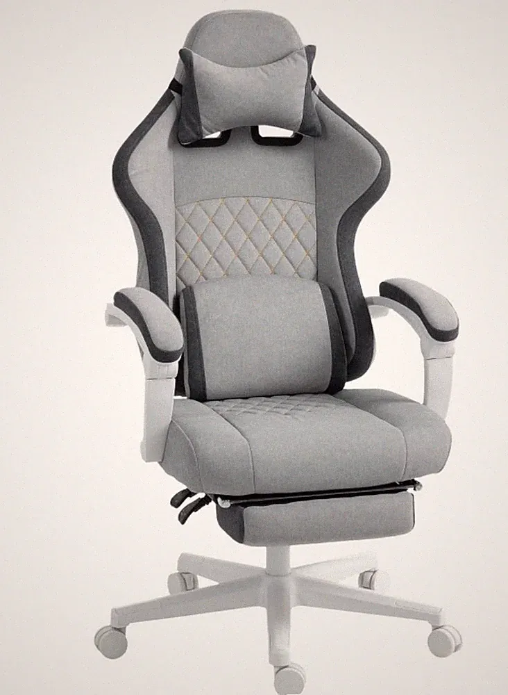 HOMCOM Ergonomischer Gaming-Stuhl mit hoher Rückenlehne für Erwachsene, Computer aus bedrucktem Samt...