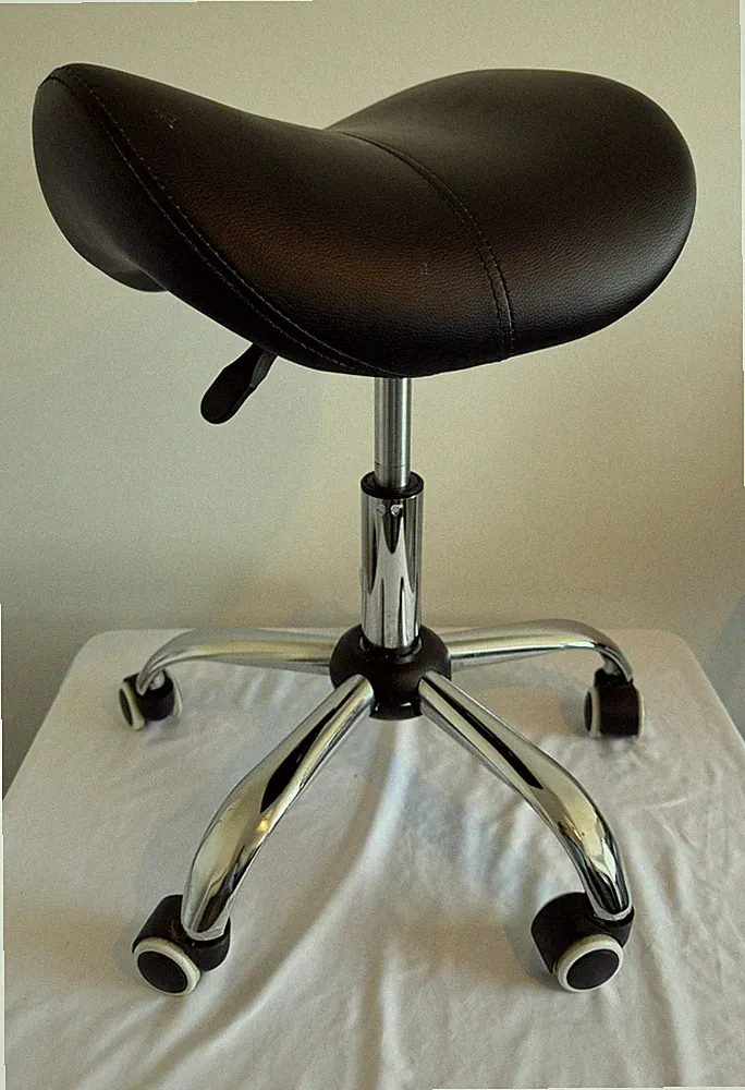 HOMCOM Ergonomischer Sattelhocker Verstellbar Drehbar Salon Tattoo Stuhl auf Rollen