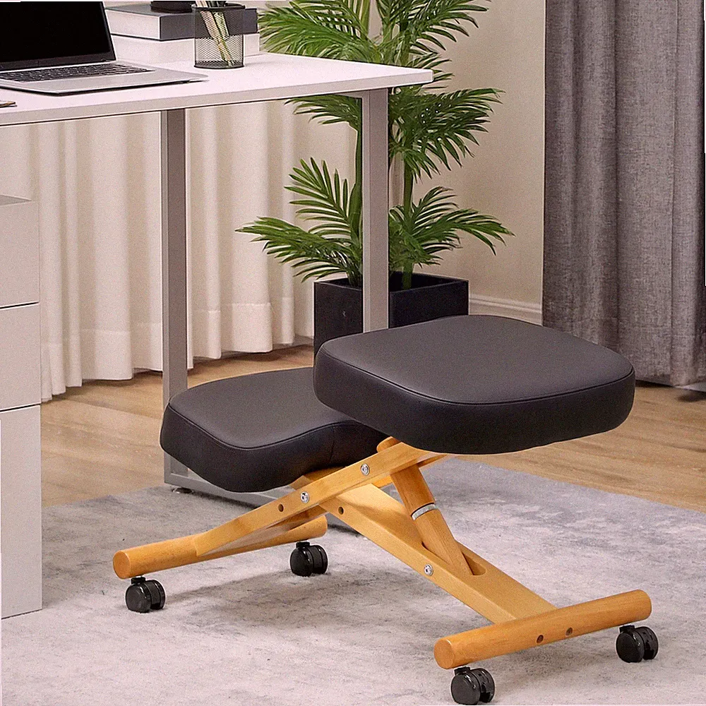 HOMCOM Kniestuhl Ergonomischer Kniehocker mit Rollen für Zuhause und Büro