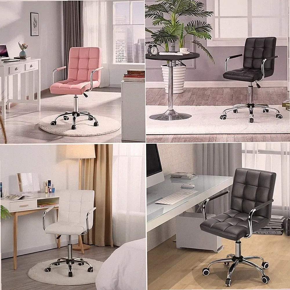 Home Office Stuhl PU Leder Computer Schreibtischstuhl verstellbarer Drehstuhl + Arme