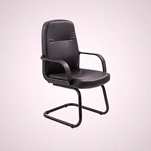 Jemini Freischwinger Retro Style Leder Empfang/Sitzungssaal/Besucher schwarz Stuhl