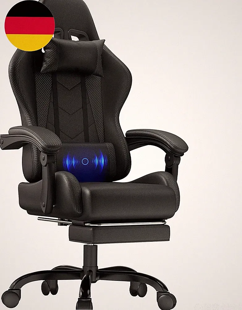 JUMMICO Gaming Stuhl, Bürostuhl Ergonomisch Mit Massagefunktion, Gamer Stuhl Ver