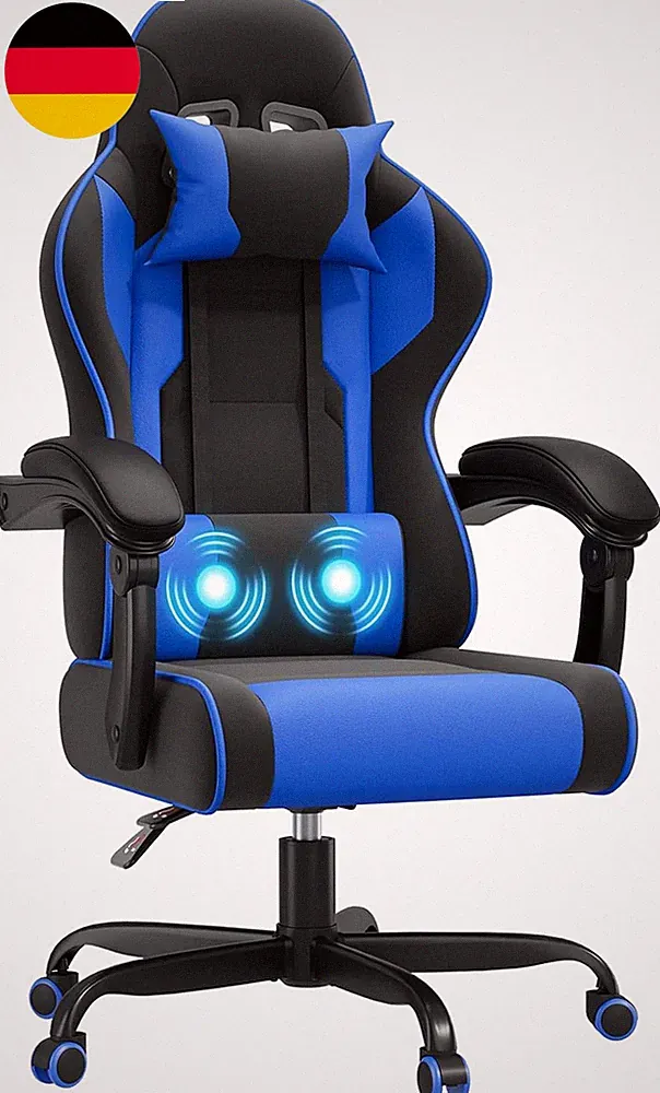 JUMMICO Gaming Stuhl Mit Massagefunktion, Bürostuhl Ergonomisch 150Kg, Gamer Stu