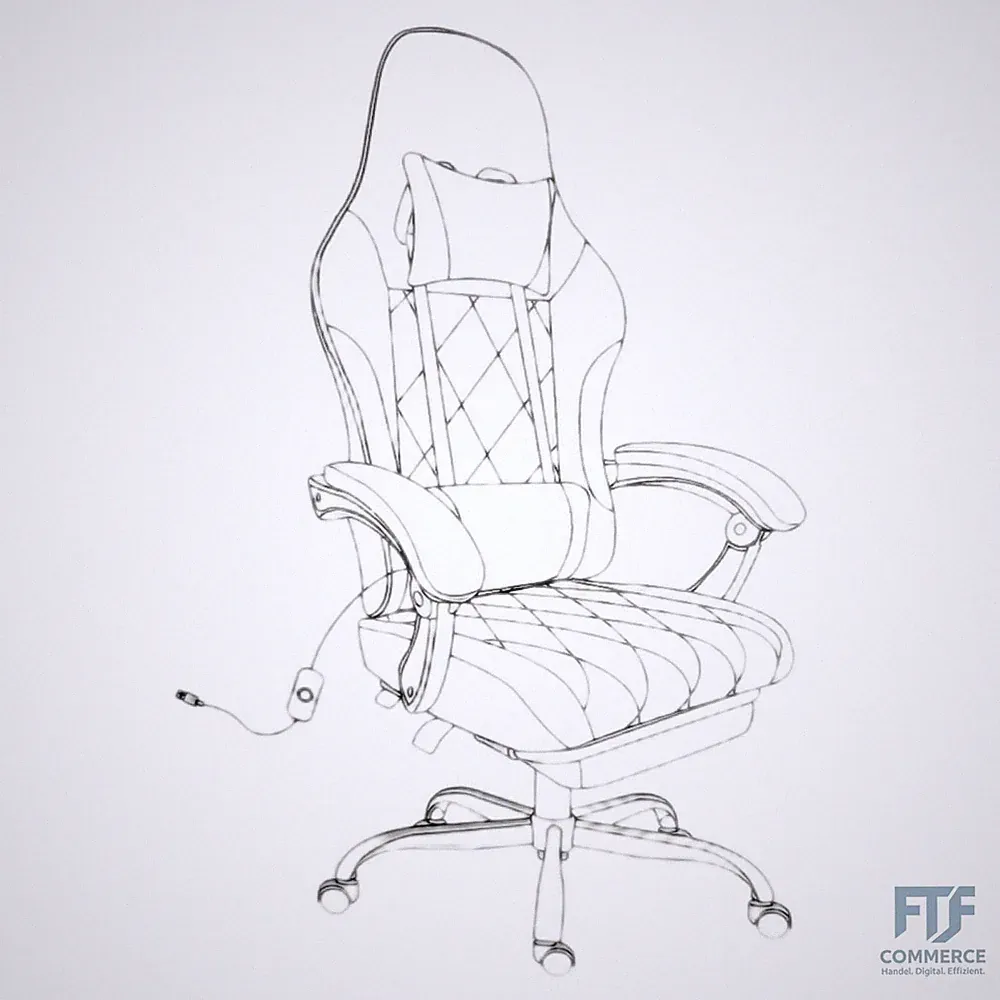 JUMMICO Gaming Stuhl Stoff mit Federpolsterung, Ergonomischer Bürostuhl mit Mass