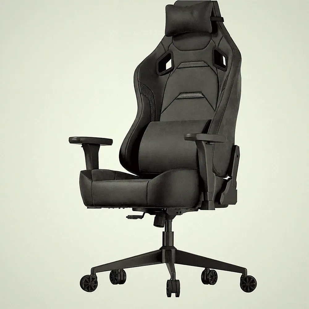 JUMMICO Wildleder Gaming Stuhl, ergonomischer Bürostuhl mit 3D Armlehnen, Schreibtischstuhl