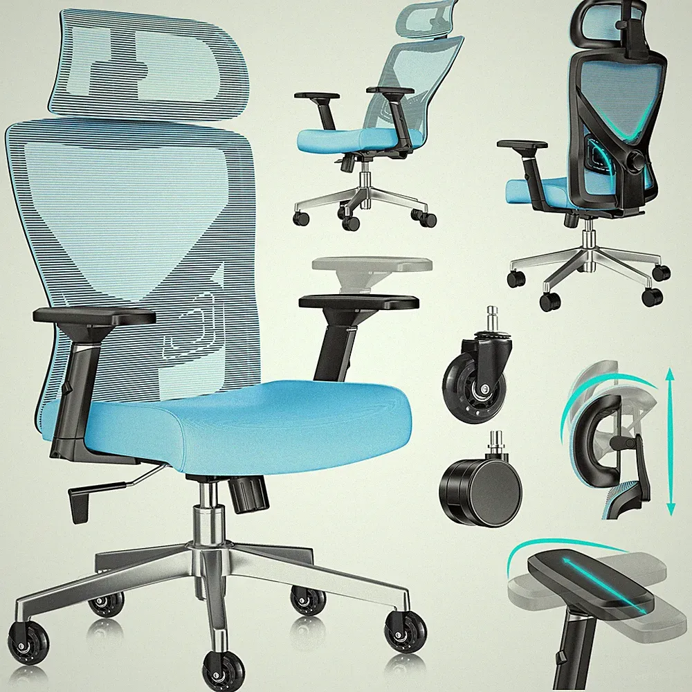 KESSER® Bürostuhl Drehstuhl ergonomisch Schreibtisch Stuhl Chefsessel 5x Rollen