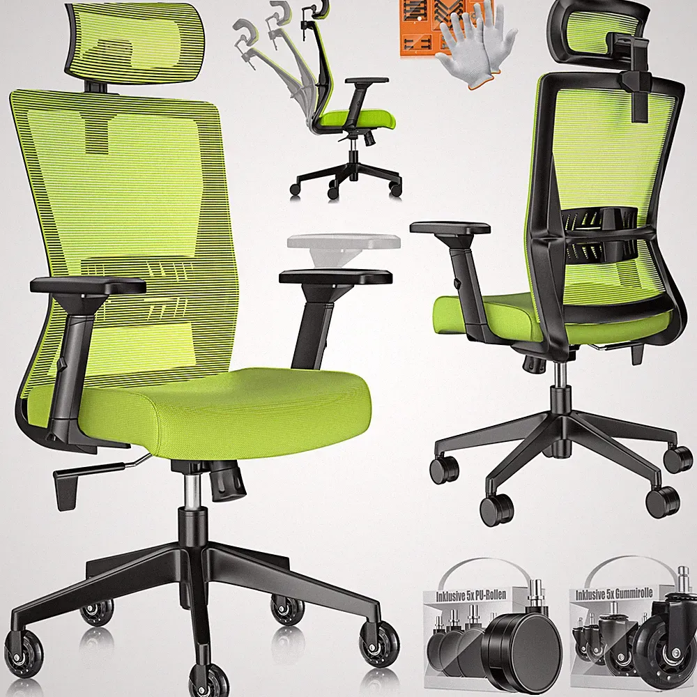 KESSER® Bürostuhl Drehstuhl ergonomisch Schreibtisch Stuhl Chefsessel 5x Rollen