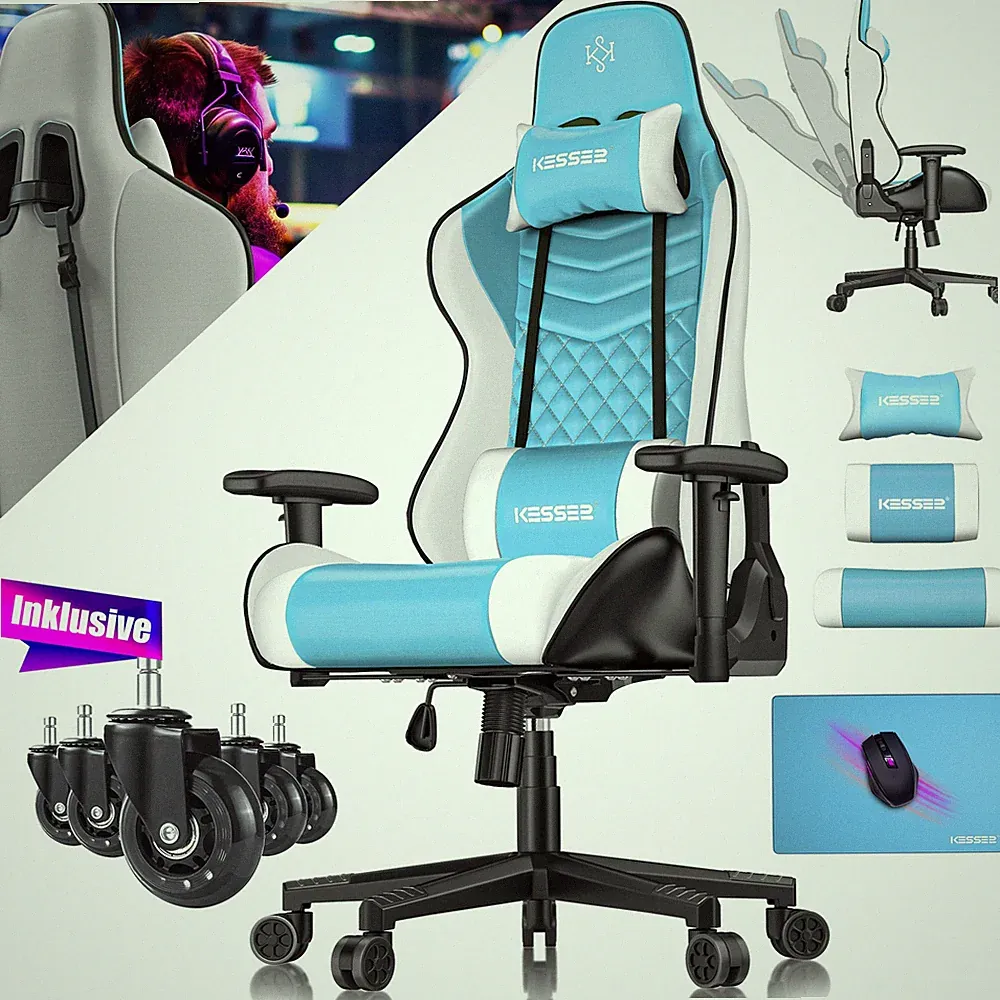 KESSER® Gaming Stuhl Ergonomisch Bürostuhl Racing Chef Sessel Schreibtischstuhl