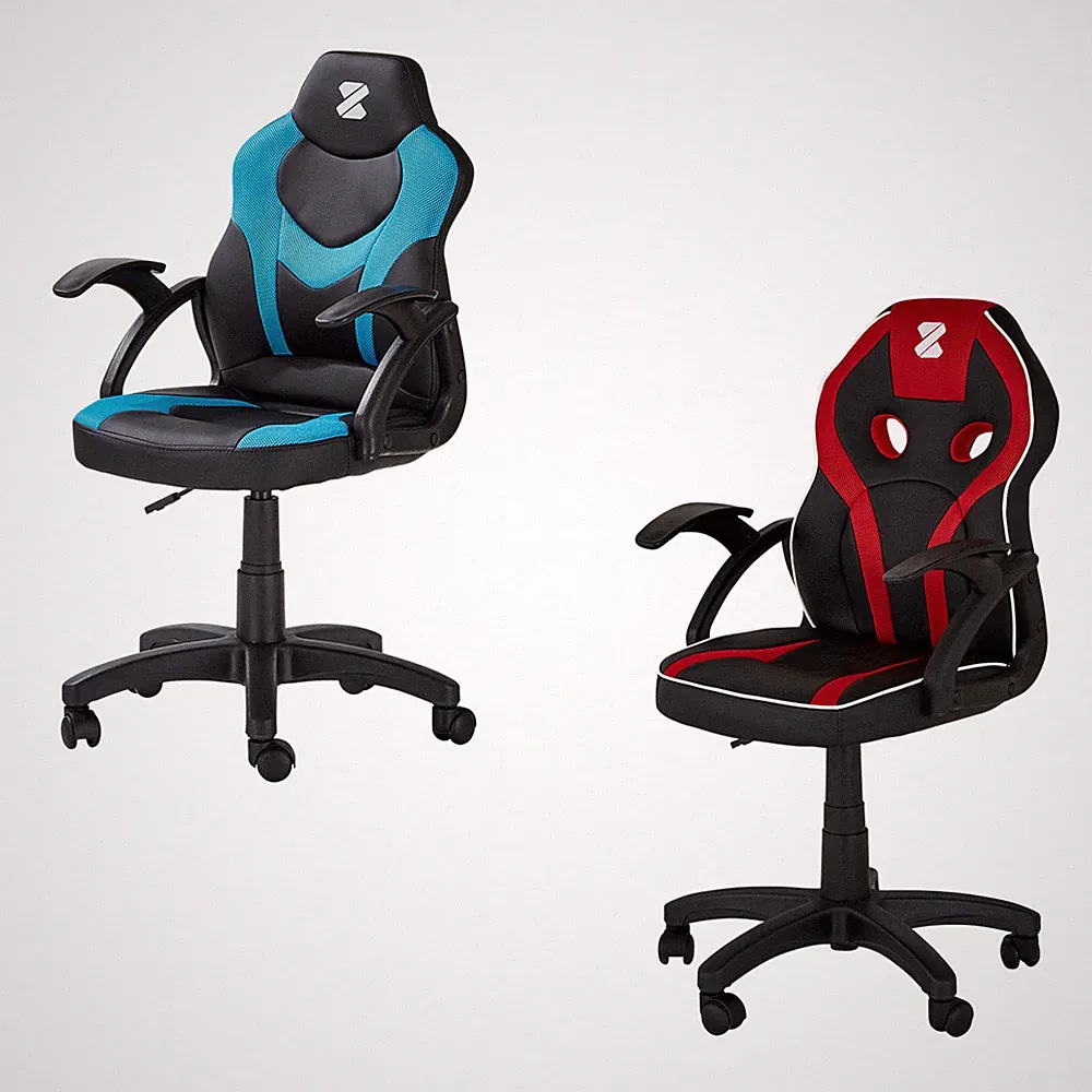 Kinder Gaming Stuhl Ergonomischer Bürostuhl Schreibtischstuhl rot & blau KHG