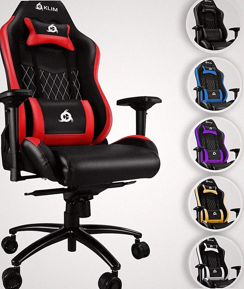 KLIM Esports Gaming Stuhl + Lenden- und Nackenstütze + ROT