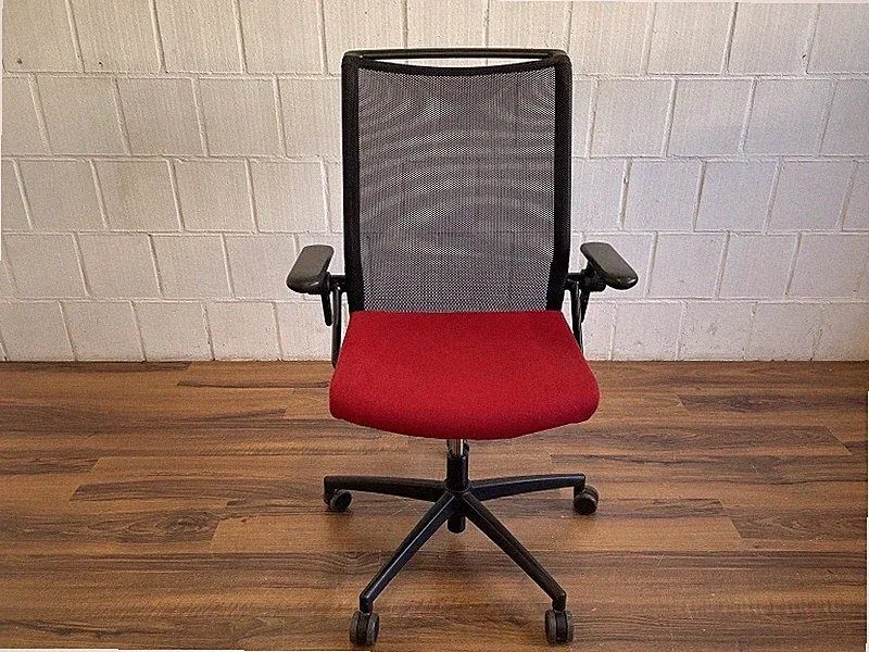König+Neurath Bürodrehstuhl rot schwarz Netzrücken ergonomisch