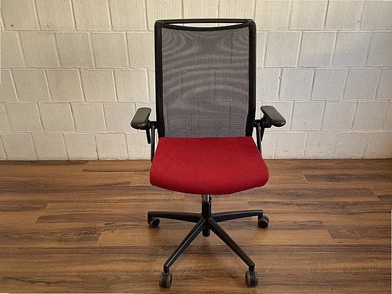 König+Neurath Bürodrehstuhl rot schwarz Netzrücken ergonomisch