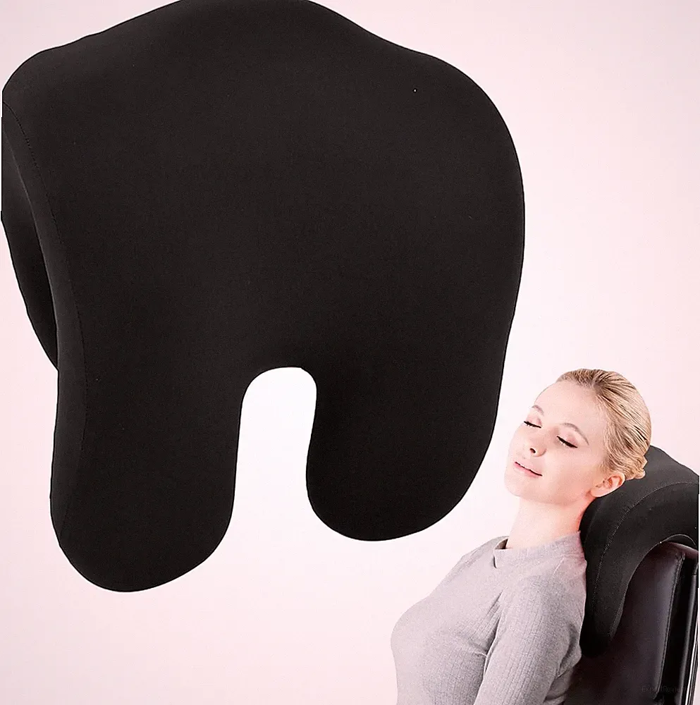 Kopfstütze Bürostuhl Abnehmbares Nackenkissen Ergonomisch Schwarz