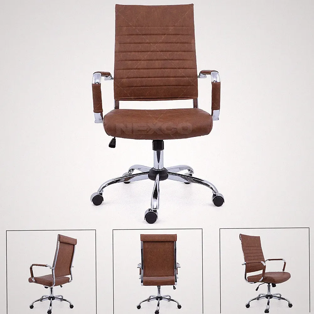 Kunstleder braun Bürostuhl hellbraun Schreibtisch Heim Arbeitszimmer gepolstert Drehstuhl