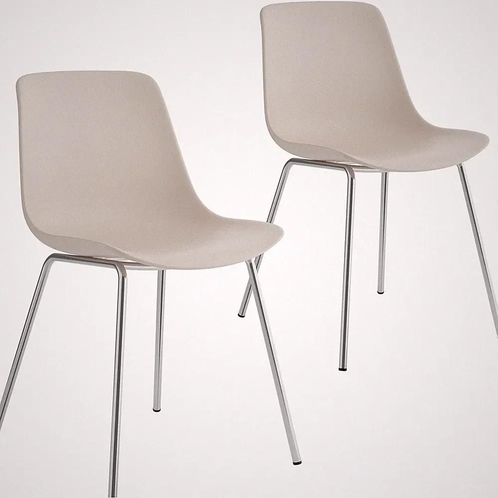 Kunststoffstühle Mave, ergonomisch, 120 kg Plastikstuhl taupe/chrom B-Ware