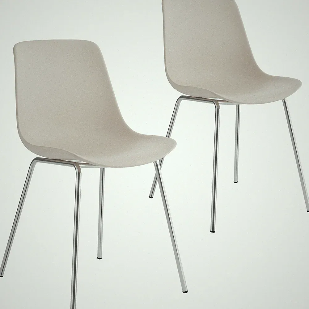 Kunststoffstühle Mave, ergonomisch, 120 kg Plastikstuhl taupe/chrom B-Ware
