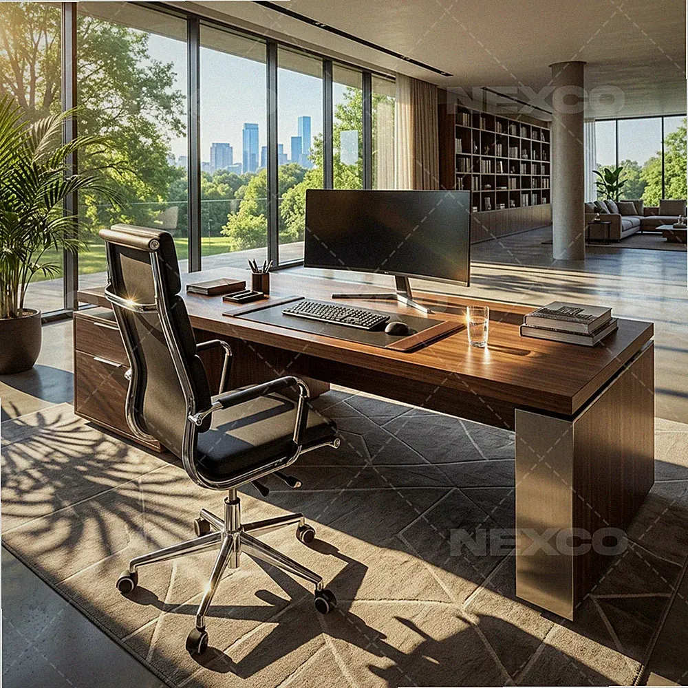 Leder gepolsterter Schreibtischstuhl Büro Arbeitszimmer ergonomisch drehbar Besprechungszimmer Stühle